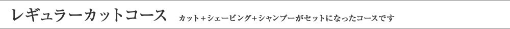 レギュラーカットコース カット＋シェービング＋シャンプーがセットになったコースです